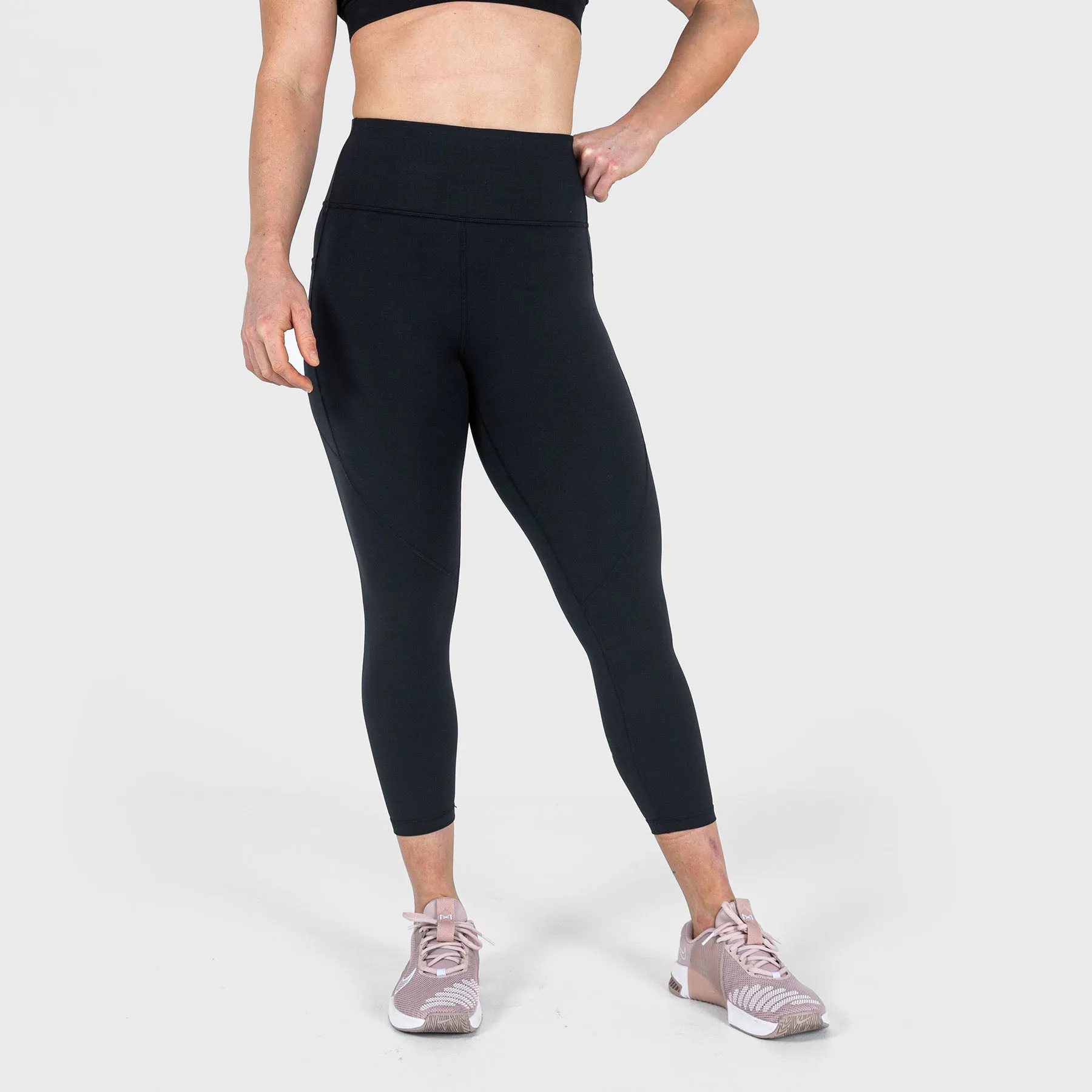 TWL - WOMEN'S ENERGY HIGH WAISTED 7/8TH TIGHTS - BLACK/ RASPBERRY