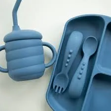 Two Handle Sippy Cups with Straw - Olive, Blue, Pink - 6M 