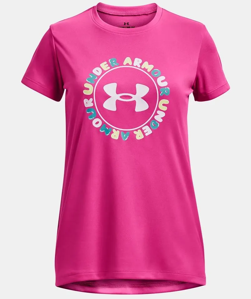 UA Tech Twist Wordmark Short Sleeve - Girls