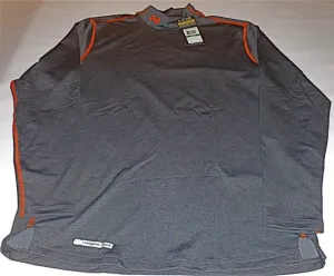 UNDER ARMOUR COLDGEAR L/S COMPRESSION BASELAYER MOCK-CHARCOAL/RUST