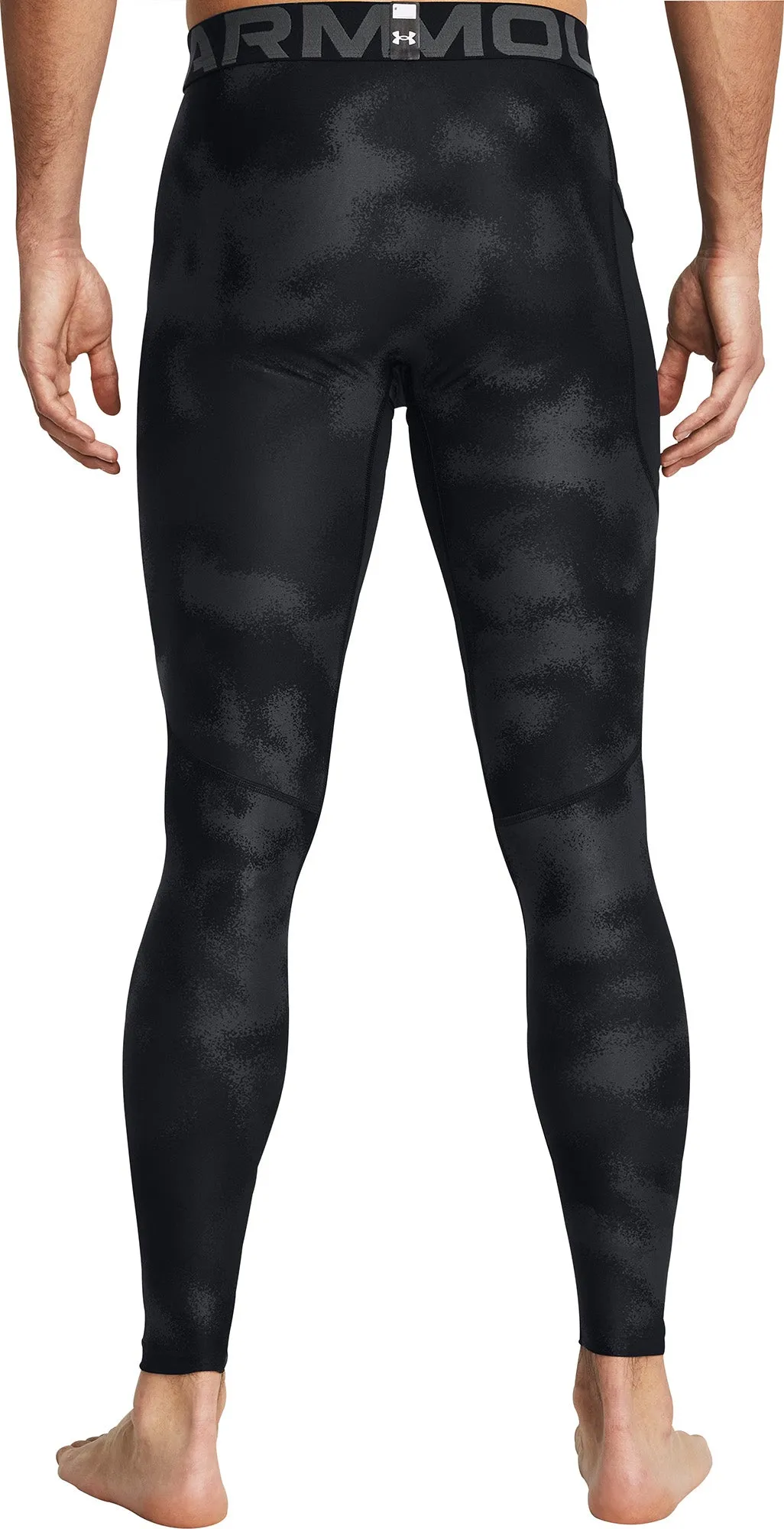 Under Armour HeatGear Printed Mens Long Training Tights - Black