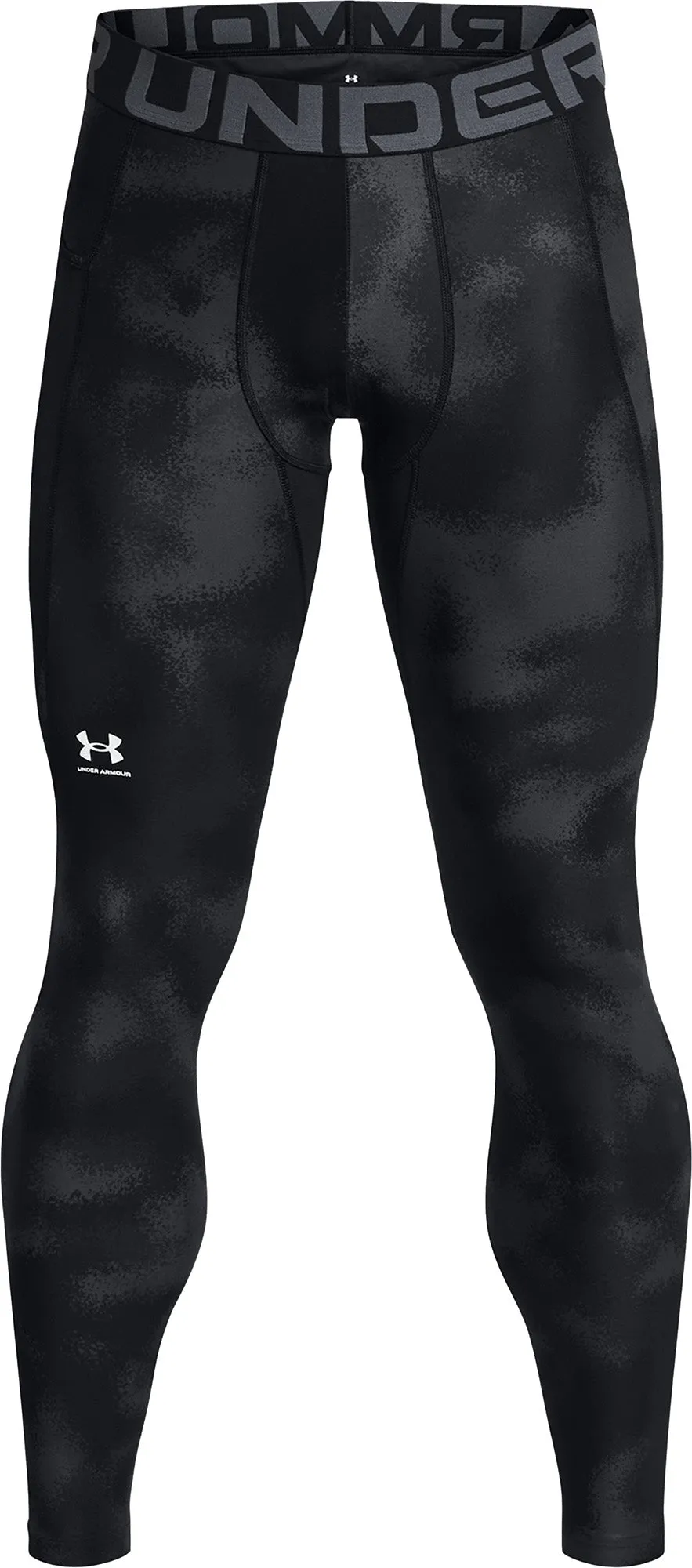 Under Armour HeatGear Printed Mens Long Training Tights - Black