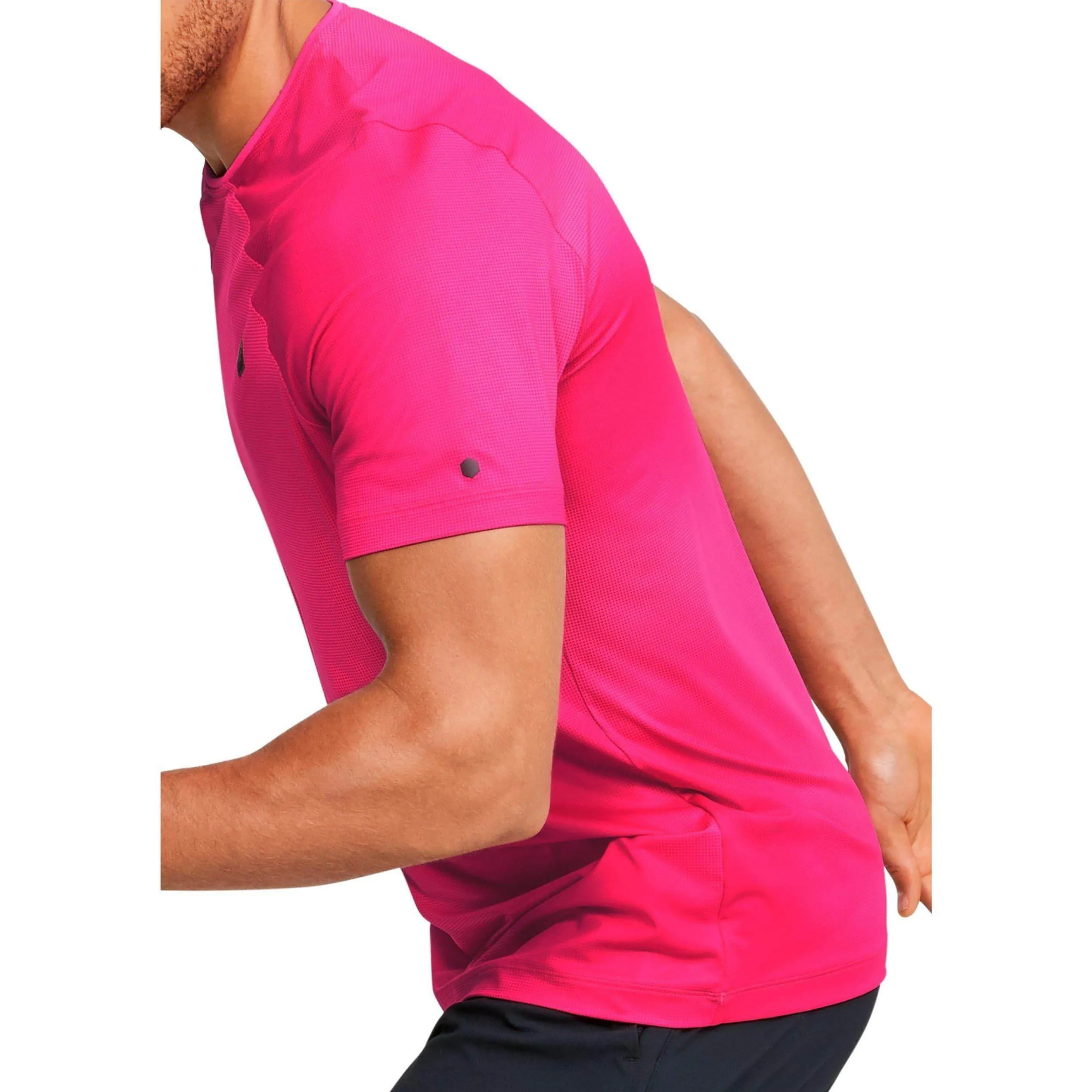 Under Armour Rush HeatGear Fitted Short Sleeve Mens Training Top - Pink
