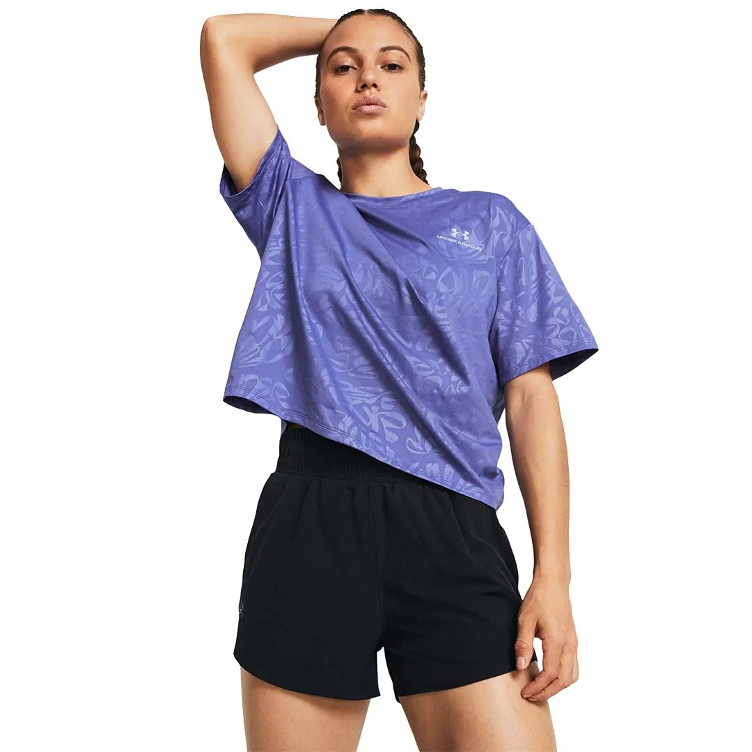 Under Armour Womens Rush Energy Emboss Crop SS | 1383640-561