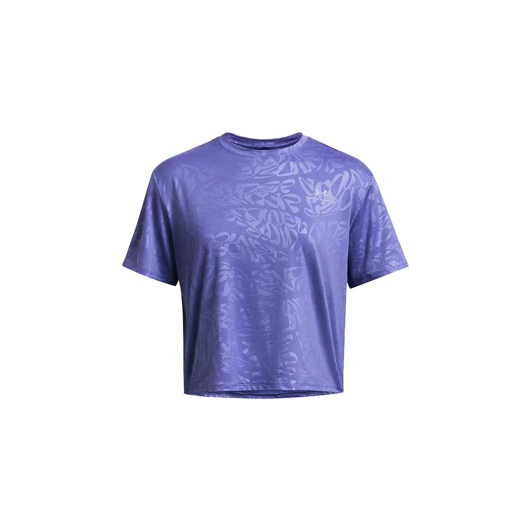 Under Armour Womens Rush Energy Emboss Crop SS | 1383640-561