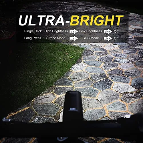 VICTGOAL USB Rechargeable Bicycle Light Set 400 Lumen Super Bright Headlight Front Lights and Back Rear LED 4 Light Mode Road Cycling Safety Flashlight Runtime 4  Hours (Black)
