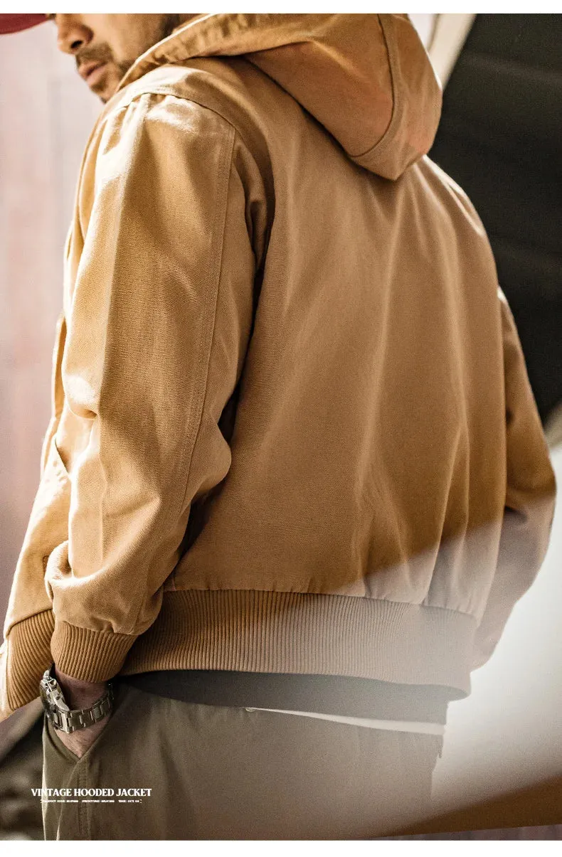 Vintage Canvas Lined Hooded Jacket C34
