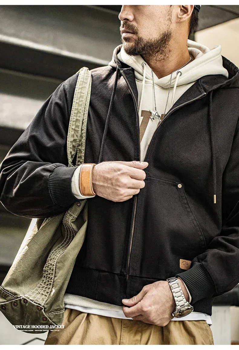 Vintage Canvas Lined Hooded Jacket C34