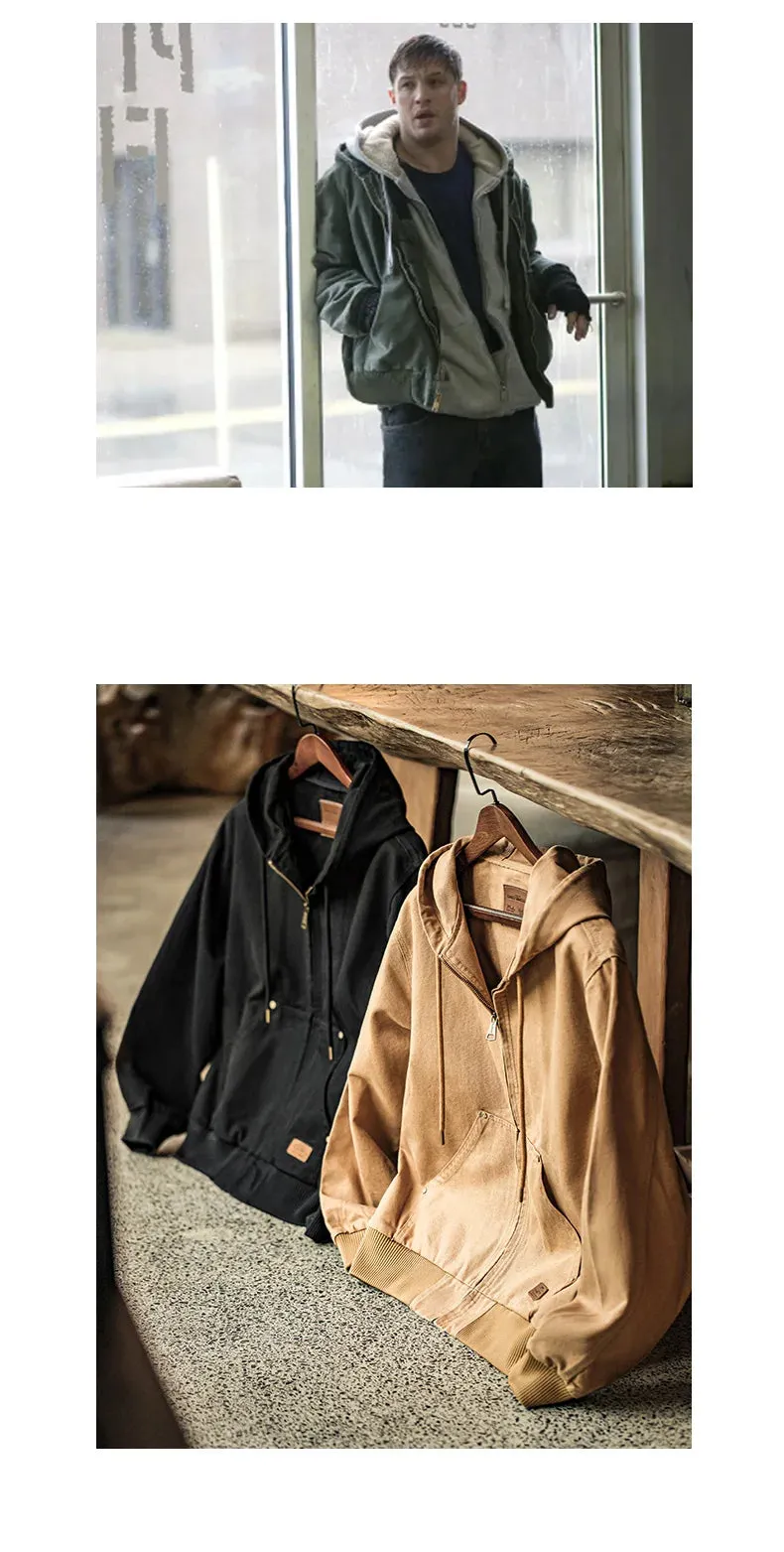 Vintage Canvas Lined Hooded Jacket C34