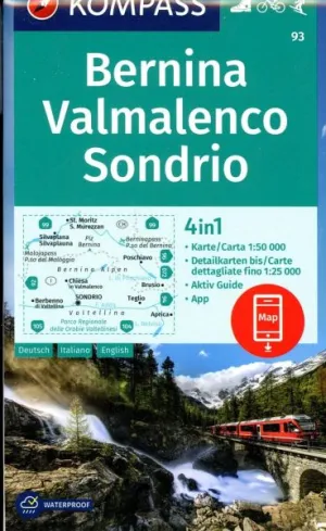 Wanderkarte 93 Bernina, Valmalenco, Sondrio 1:50.000