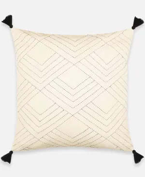 WHITE CHEVRON STITCH THROW PILLOW