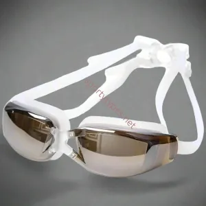 White Elite Professional HD Anti-Fog Swim Goggles