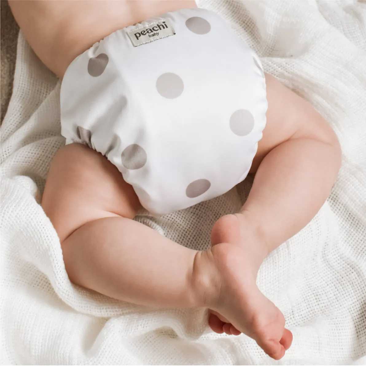 White Fog Polka Reusable Nappy Set
