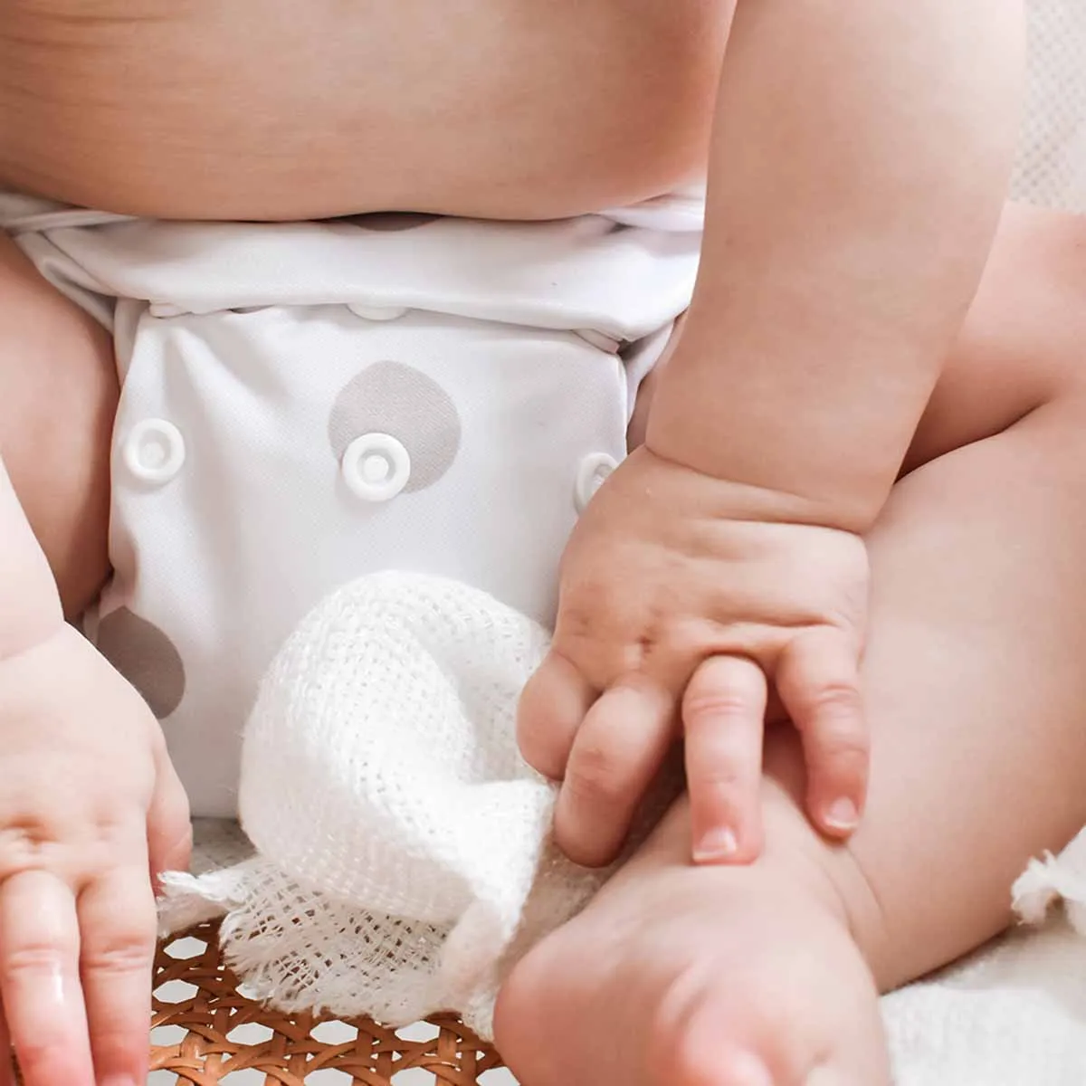 White Fog Polka Reusable Nappy Set