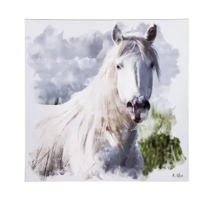 White Horse Wall Canvas, 30"x30",6c86011