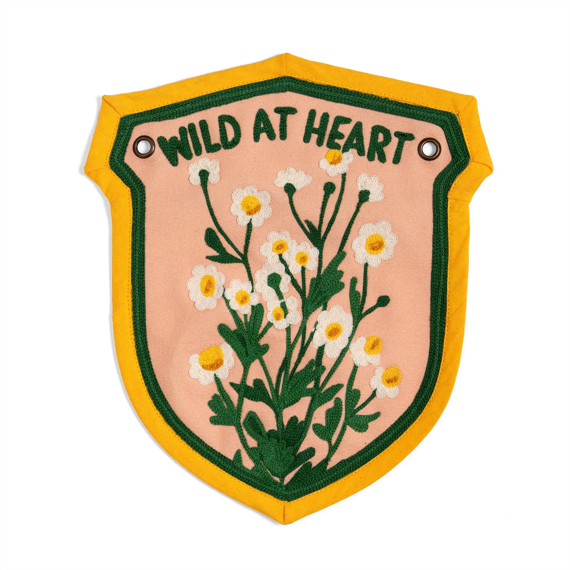 Wild At Heart Embroidered Canvas Banner