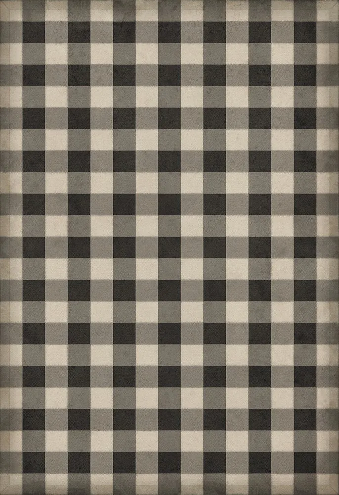 Williamsburg "Gingham Canvas- Black" Floorcloth - Spicher & Co.