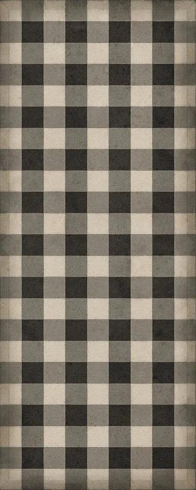 Williamsburg "Gingham Canvas- Black" Floorcloth - Spicher & Co.