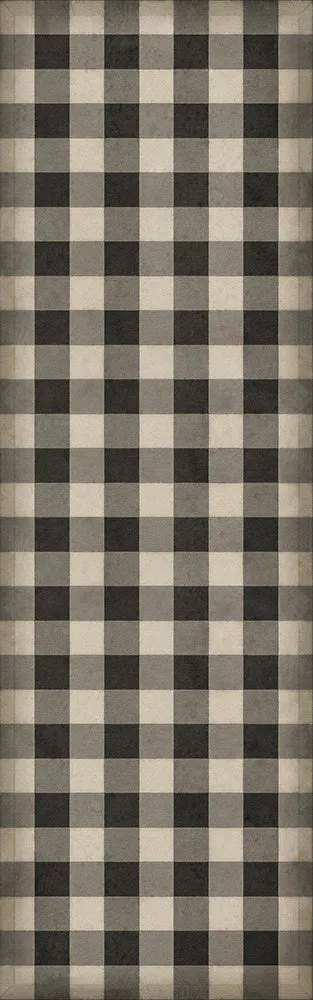 Williamsburg "Gingham Canvas- Black" Floorcloth - Spicher & Co.