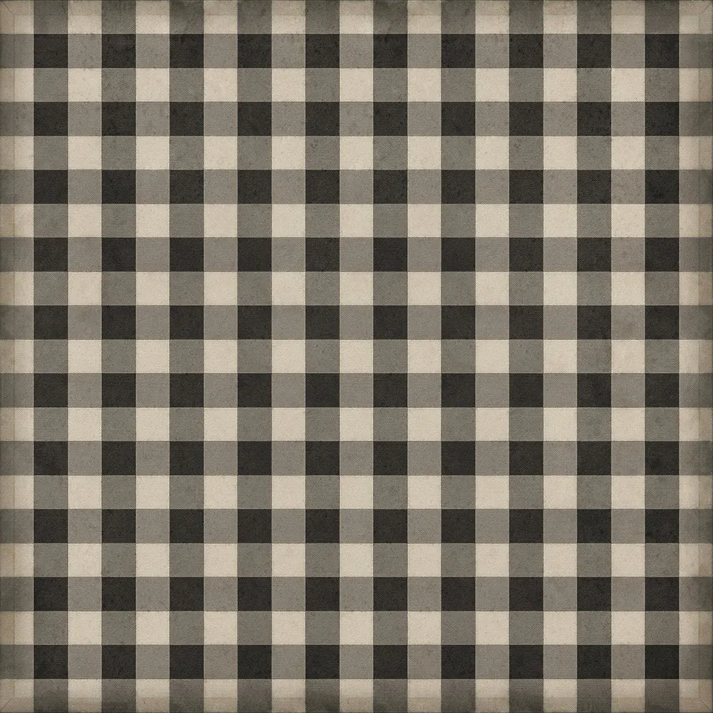 Williamsburg "Gingham Canvas- Black" Floorcloth - Spicher & Co.