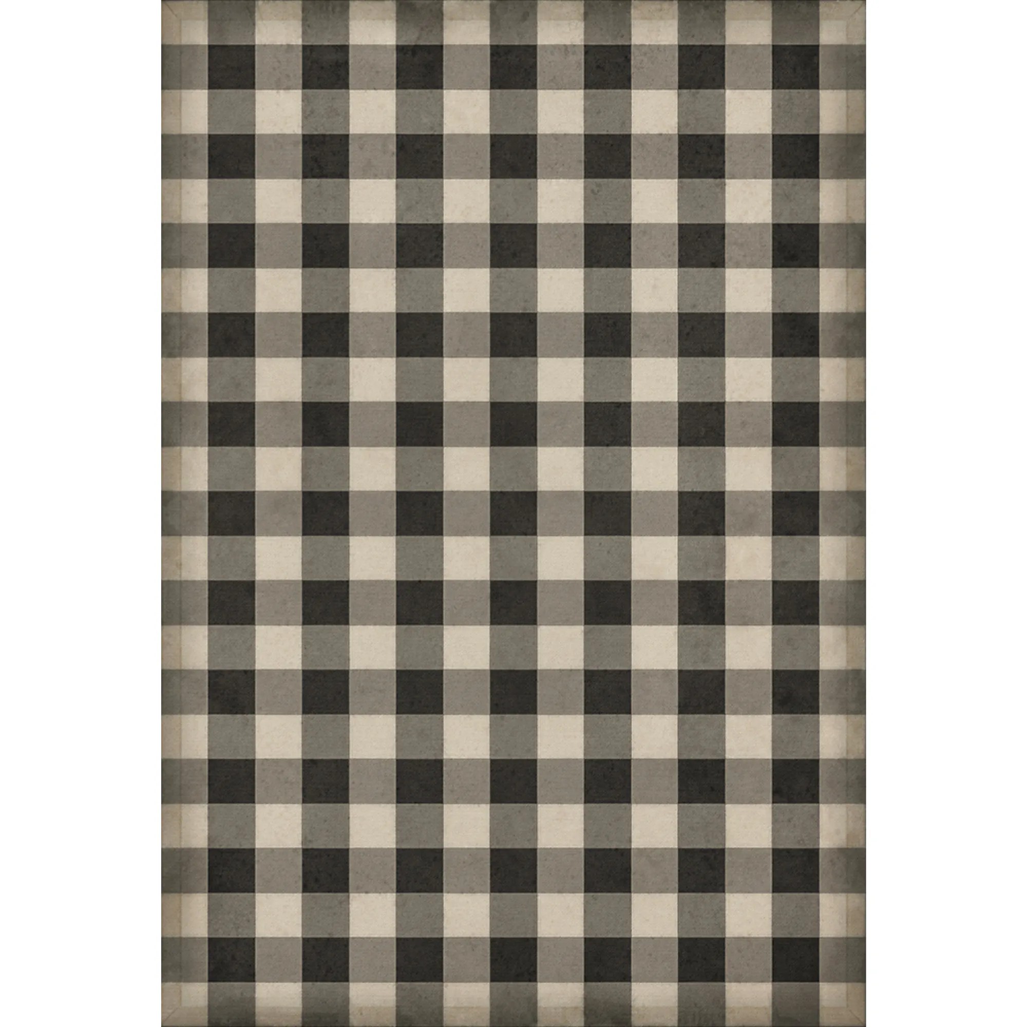 Williamsburg "Gingham Canvas- Black" Floorcloth - Spicher & Co.
