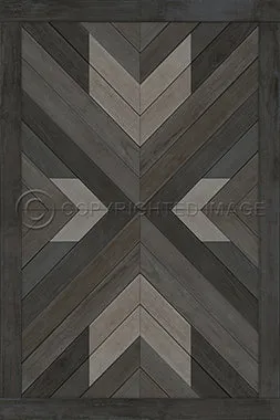 Wood Norwegian Bohemia "After Dark" Vinyl Floorcloth - Spicher & Co.