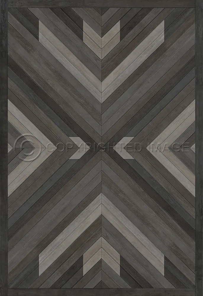 Wood Norwegian Bohemia "After Dark" Vinyl Floorcloth - Spicher & Co.