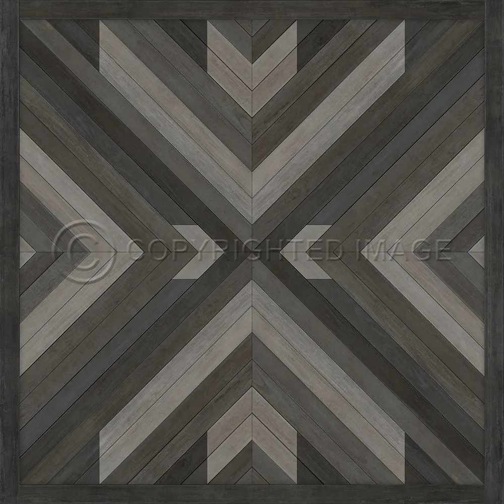 Wood Norwegian Bohemia "After Dark" Vinyl Floorcloth - Spicher & Co.