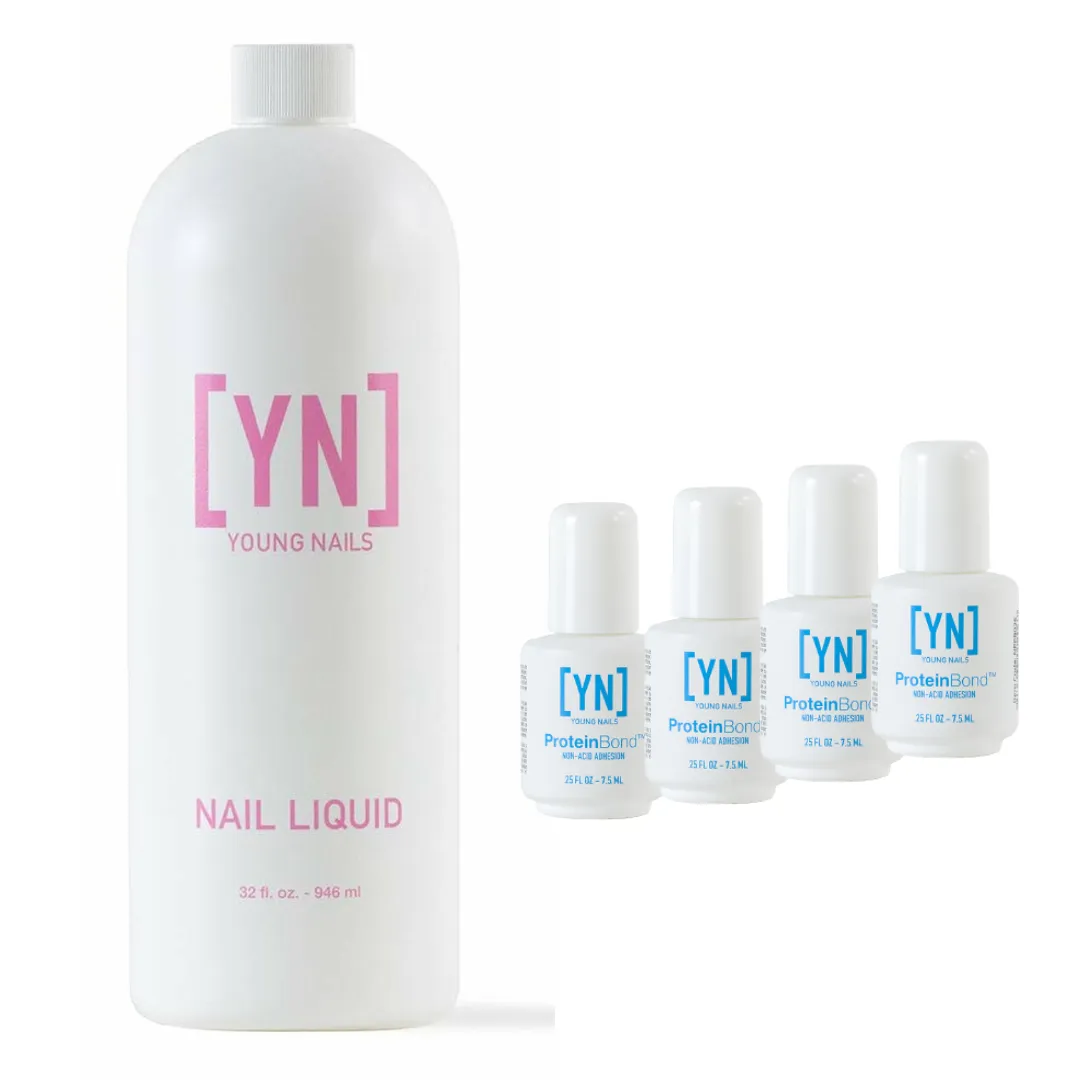 YOUNG NAILS - 32 OZ LIQUID MONOMER PROTEIN BOND BUNDLE