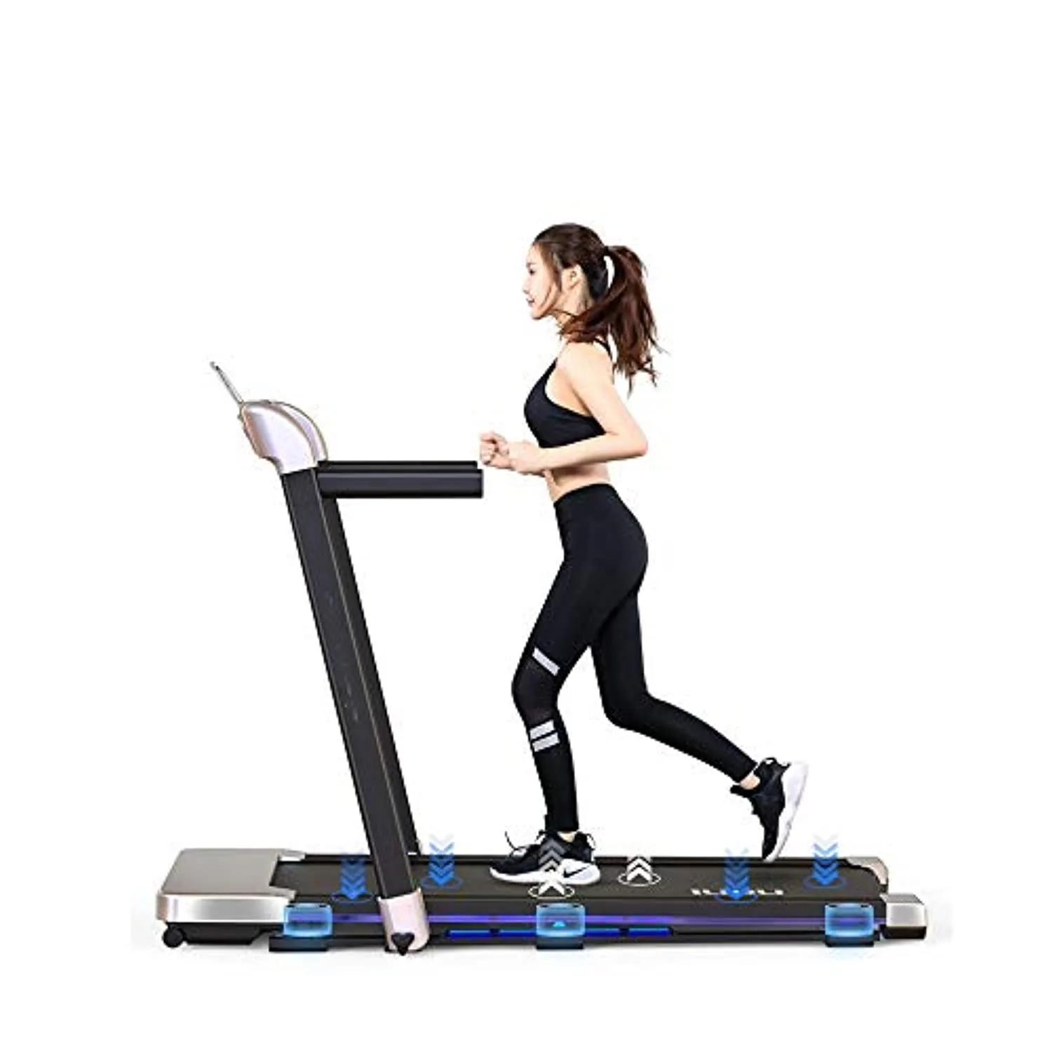 Zzfni Treadmill Home Treadmill, Multifunction Strong Magnetic Levitation Damping Models Walking Machines, Indoor Fitness Treadmill Mute Foldable Treadmill